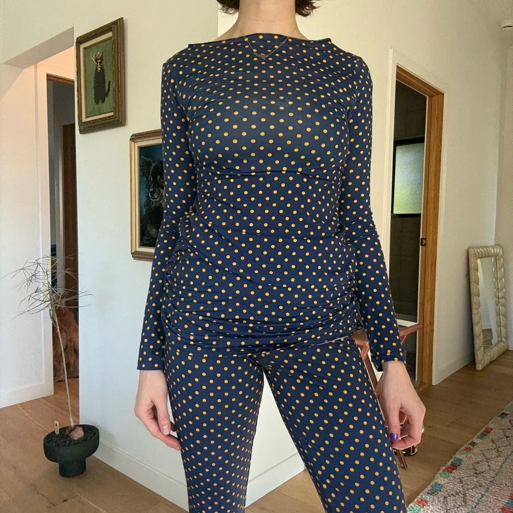 Miaou Navy Polka Dot Set - Picture 3 of 5